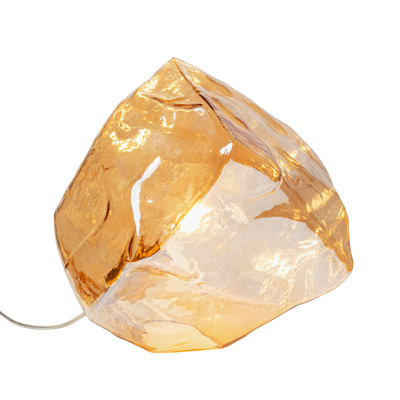 KARE Aura table lamp, amber, glass, Ø 30 cm, E27
